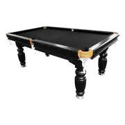 TOPONE 8FT Slate Billiard Table / Pool Table - Black Frame - Black Felt