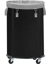 STORAGE MANIAC Laundry Basket with Wheels 110L Rolling Laundry Hamper, Round ...