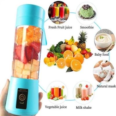 Portable USB Rechargeable Mini Juicer Blender 380ml – Smoothie & Shake Mixer