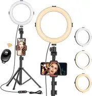 Selfie Light with Tripod Stand - Dimmable Selfie Ring Light LED Camera Ringlight