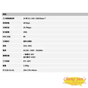 昌運監視器 大華 DH-PFS3024-24GT 24埠 Giga 網路交換器 (10折)