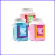 Delicious Cotton Candy Sugar Floss Kit - 3 Flavors & Easy-Pour Jars for Parties