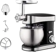 Electric Stand Mixer 6 Speed with Pulse Setting Food Mixer Blender 6.5 Litre Stainless Steel Mixing Bowl with Dough Hook, Whisk, Beater Optional Accessories Meat Grinder, Juice Extracter 1500W (Size