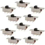 10 Pack Standard DPDT Slide Switches with 6 Pin Solder Lug Termination