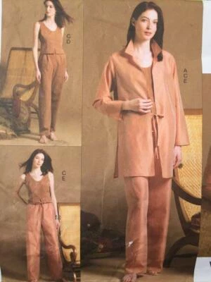 Vogue Sewing Pattern 2851 Misses Ladies Shirt-Jacket Jacket Top Pants 8-12 UC