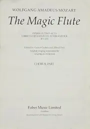 THE MAGIC FLUTE: CHORUS PARTS (FABER EDITION) By Wolfgang Amadeus Mozart **NEW**