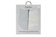 2PK Bubba Blue 40x80cm Nordic Bassinet Jersey Fitted Sheet Baby 0-12m Grey Sand