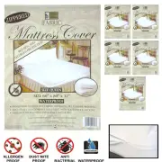 Lot 6 Queen Size Zippered Fabric Mattress Cover Waterproof Bed Bug Dust Protect