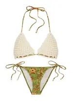 Zimmermann Junie Floral-print and Crochet Bikini - Multicoloured - 1 (UK 10 / S) 1 (UK 10 / S)