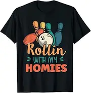 [VidiAmazing] Rollin with My Homies Retro Bowling ds388 T-Shirt