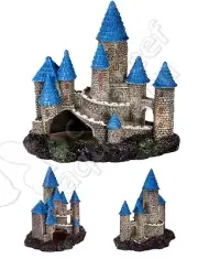 Castle Blue Spires Aquarium/Terrarium Fish Swim-Thru Chambers/Cave Ornament