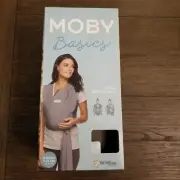 Moby Basics Baby Carrier Wrap - Gray, Soft & Breathable, Birth+ 8-33 LBS, OSFM