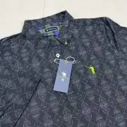 William Murray Shirts Men's medium golf Polo Holey One black Performance Flex