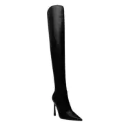Steve Madden Women's Laddy Pointed Toe Over The Knee Dress Boots Black Size 5