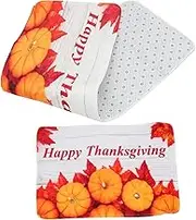 Fall Kitchen Rug Pumpkin Print Non-Skid Floor Mats 2pcs Thanksgiving Home Decor Kitchen Floor Mat