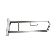 Dolphy 850x315mm Pull Down Grab Rail with Toilet Roll Holder - Stainless Steel Safety Support Bar - Silver