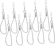 Generic 10pcs Fishing Snap Buckles High Strength Stainless Steel Locking Snaps for Fishing Tackle Portable