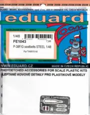 EDUFE1043 1:48 Eduard Color Zoom PE - P-38F P-38G Lightning Seatbelts [STEEL]