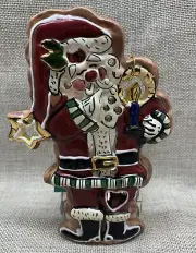 2002 Blue Sky Clayworks By Heather Goldminc. Santa Claus T. Lite Holder