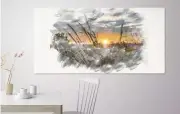 ARTISTIC WATERCOLOR SUN SET SCENERY high quality wall Canvas wall art home decor