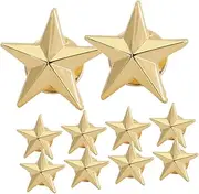 [TEHAUX] Veterans Day Star Badges 10pcs Star Pin Badges Sturdy Metal Craftwork for Clothing Accessories