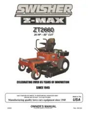 Owners Manual & Parts List -Swisher 26 HP Zero-Turn Riding Mower - Model ZT2660