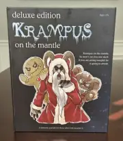 NIB Deluxe Krampus On The Mantle 3 Figure Set - FYE Happy Worker Christmas Xmas