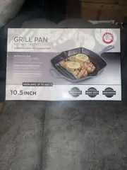 Chef's Counter 10.5" Blue-Gray Enamel Cast Iron Skillet Deep Grill Fry Pan. New!