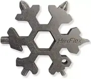 HEXFLEX SS23S ADVENTURE TOOL 15-In-1 Metric MULTI-TOOL Stainless Steel Snowflake