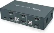 HDMI KVM Switch Dual Monitor 2 Port,USB 2.0,4K@30Hz, HDCP1.2,KVM Switch