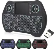 Backlit Mini Keyboard,2.4GHz Wireless Keyboard with Touchpad Mouse Black