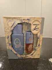 Vintage Yardley Lace Perfume & Talc Set New in Box England London Stamped 1984