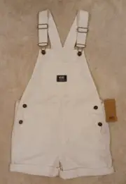 Vans Girl's XS Ground Work Shortall Marshmallow White Overalls VN000G8WFS8