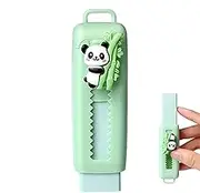 Sliding Retractable Pencil Eraser, Retractable Kids Pencil Slide Erasers Cartoon Panda, Cute Rubber School Supplies for Writing, Painting, Drawing Clean Tool