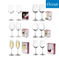 在飛比找momo購物網優惠-【Ocean】無鉛透亮酒杯 2入禮盒組 6款任選(紅酒杯 白