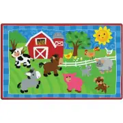 Flagship Carpets Cutie Barnyard Carpet - 3' x 5'