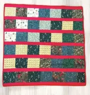 Handmade Quilted Christmas Throw Blanket Geese Cardinals Holly 4’x4’ With Tote