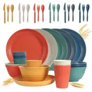 Wheat Straw Dinnerware Sets - SGAOFIEE 36 Piece Unbreakable Dinnerware Sets, ...