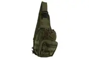 Pierre Cardin Cross Body Tactical Sling Bag Rucksack Army Style in Green