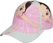 [YANYU] Little Ballerina Dancing Girl Print Adjustable Snapback Hat Baseball Cap Comfortable and Stylish for Men and Women Black, Black, One Size