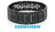 *** SUPER WIDE *** Black Magnetic Mens stainless steel link bracelet 5000 Gauss