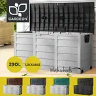 Gardeon Outdoor Storage Box Lockable Garden Deck Toy Shed Tool Organiser 290L