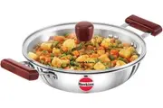 Hawkins Futura Steel Deep Fry Pan with Steel Lid, 2.5 Litre Capactiy