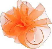 [FOMIYES] Fascinator Headband for Flapper Tea Party Decorations Bridal Headwear Hair Clip Orange