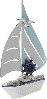 SOLUSTRE Miniature Wooden Sailing Boat Model Nautical Sailboat Ornament Mediterranean Style for Home Decoration Compact Desk Decor for Parties and Events Safe and Design