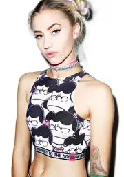[Married to the Mob] Lucy Printed Stretch Crop Top