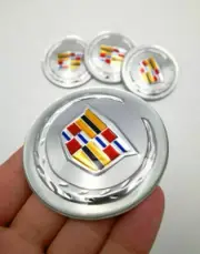 4x65mm For Cadillac Car Wheel Center Stickers Rim Hub Stickers Silver-MEASURE (for: Cadillac)