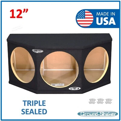 12" Triple Sealed Sub Box / Triple 12" Hatchback Sub Box Subwoofer Enclosure