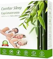 Waterproof EU King Size Mattress Protector 160 x 200 cm - Breathable 100% Bamboo Cover, Anti-Allergy, Naturally Cooling Topper for Deep Bed