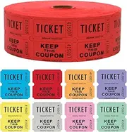 Red Double Raffle Ticket Roll, 2000/roll